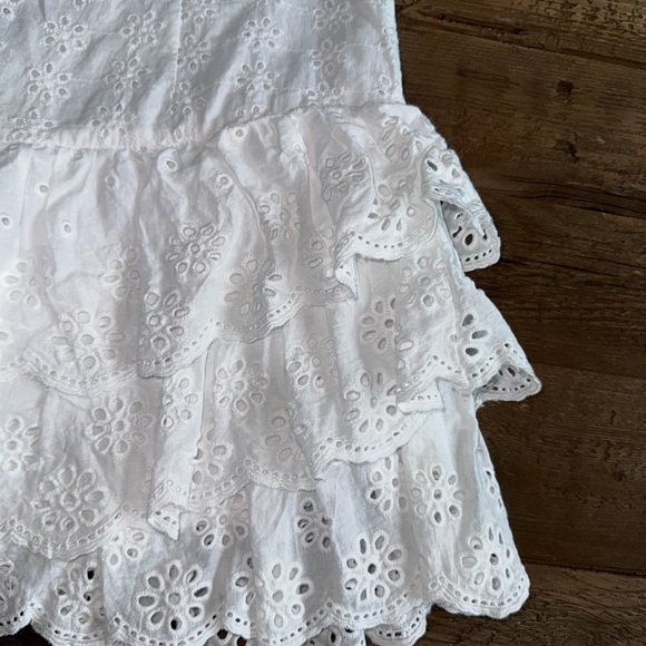 DO+BE 3-tiered white eyelet miniskirt women small - Picture 4 of 11